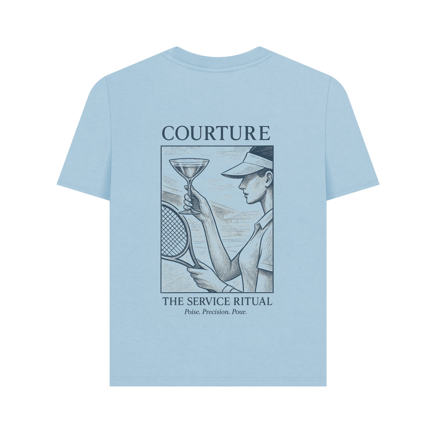 Milky Blue Printed T-shirt Back