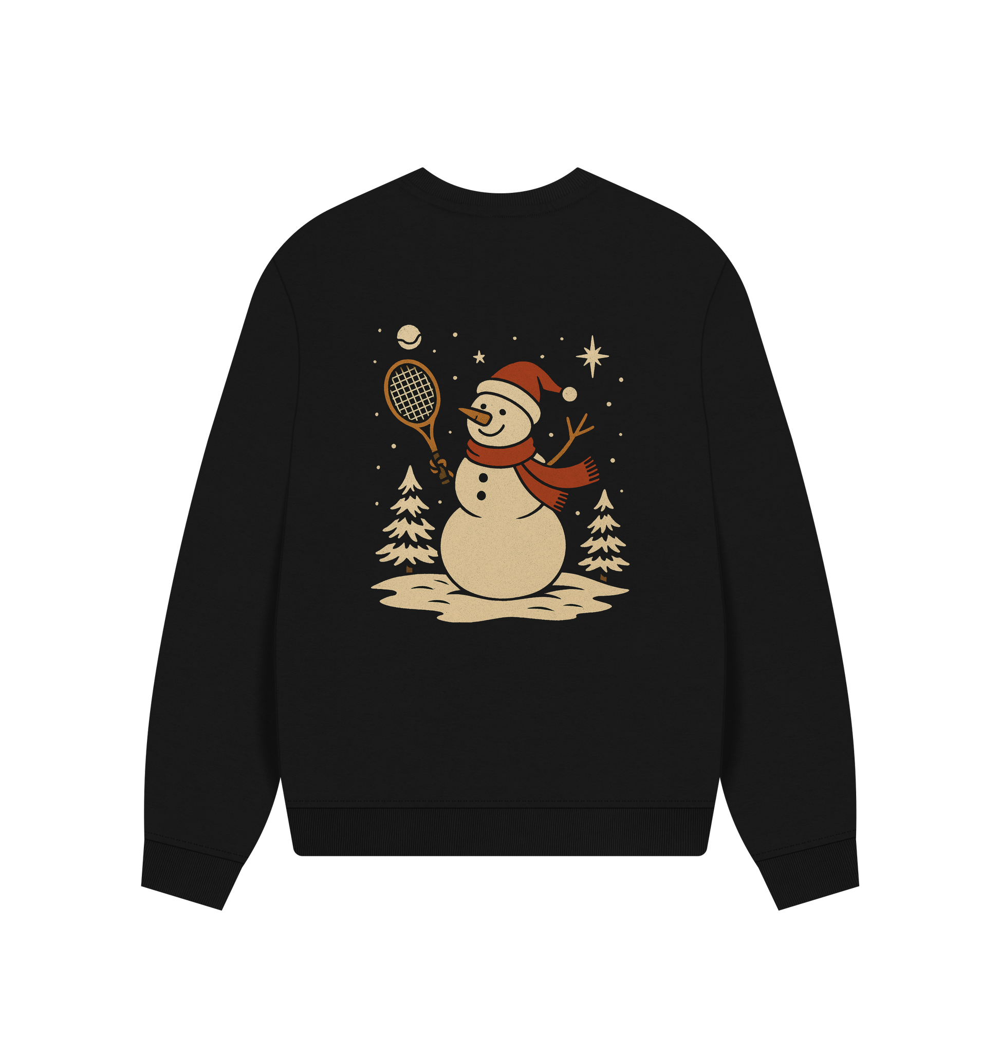 Black Printed Sweater Back