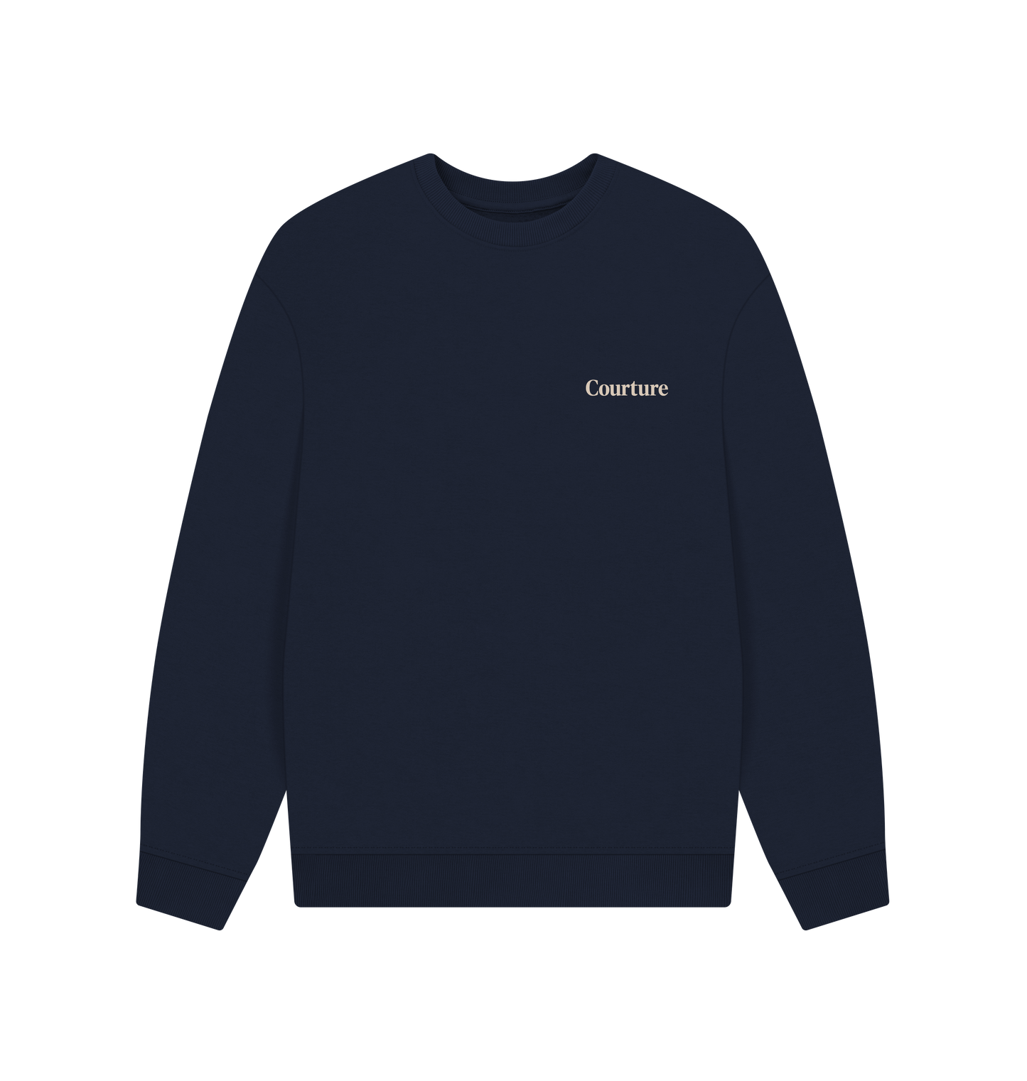 Navy Blue Printed Sweater Front