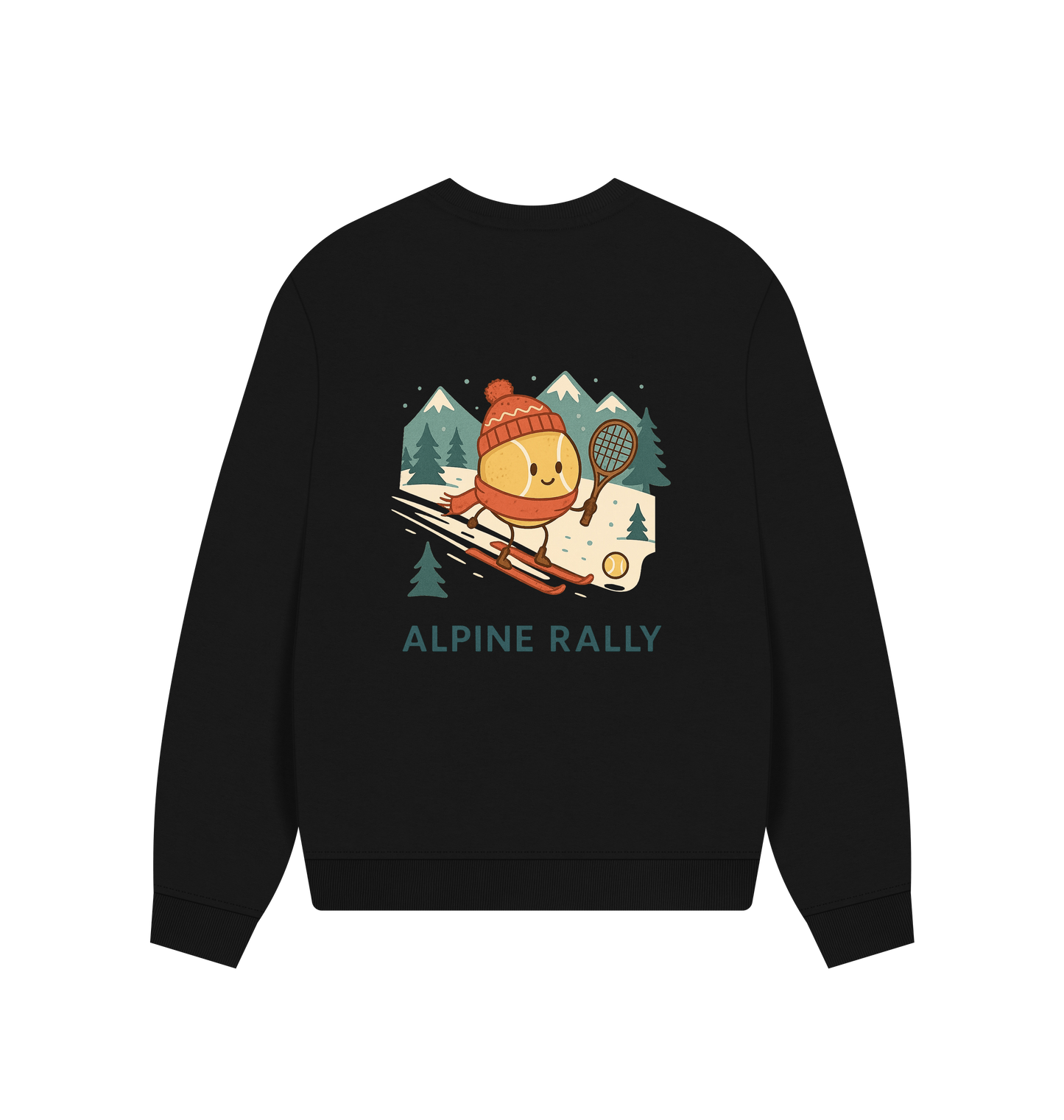 Black Printed Sweater Back