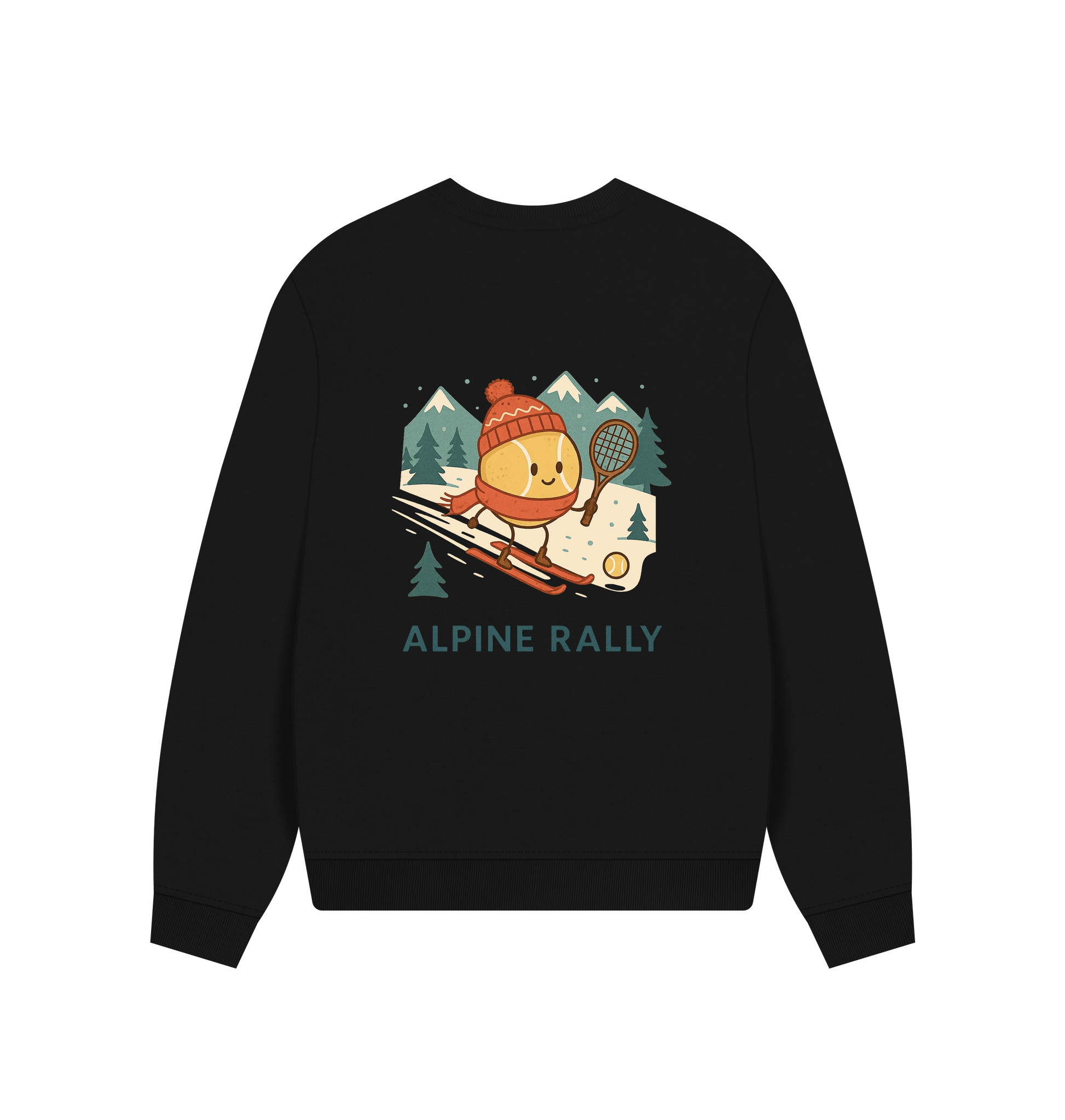 Black Printed Sweater Back