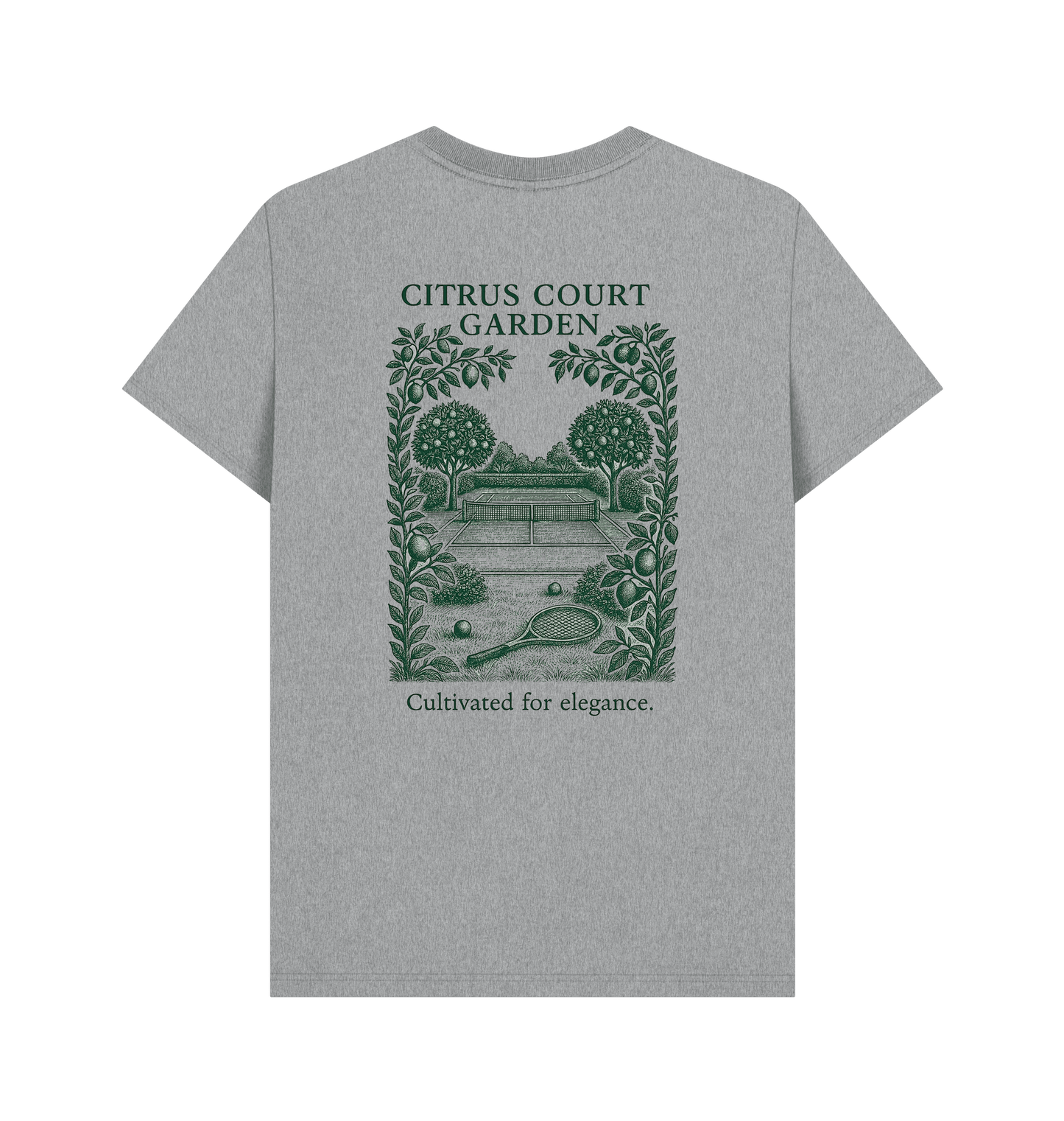 Athletic Grey Printed T-shirt Back