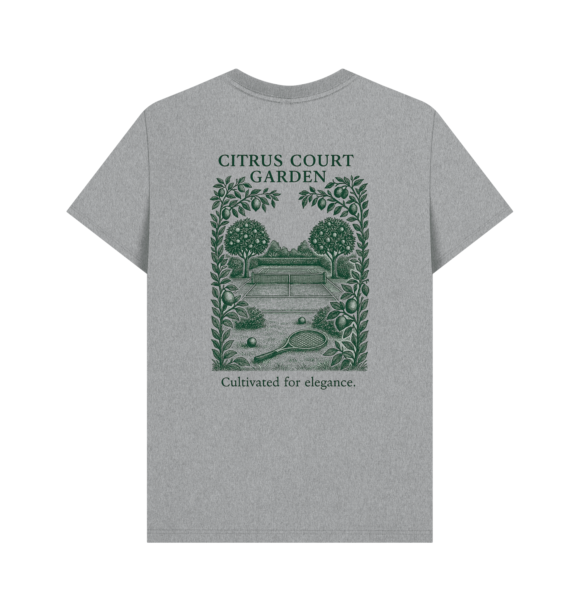 Athletic Grey Printed T-shirt Back