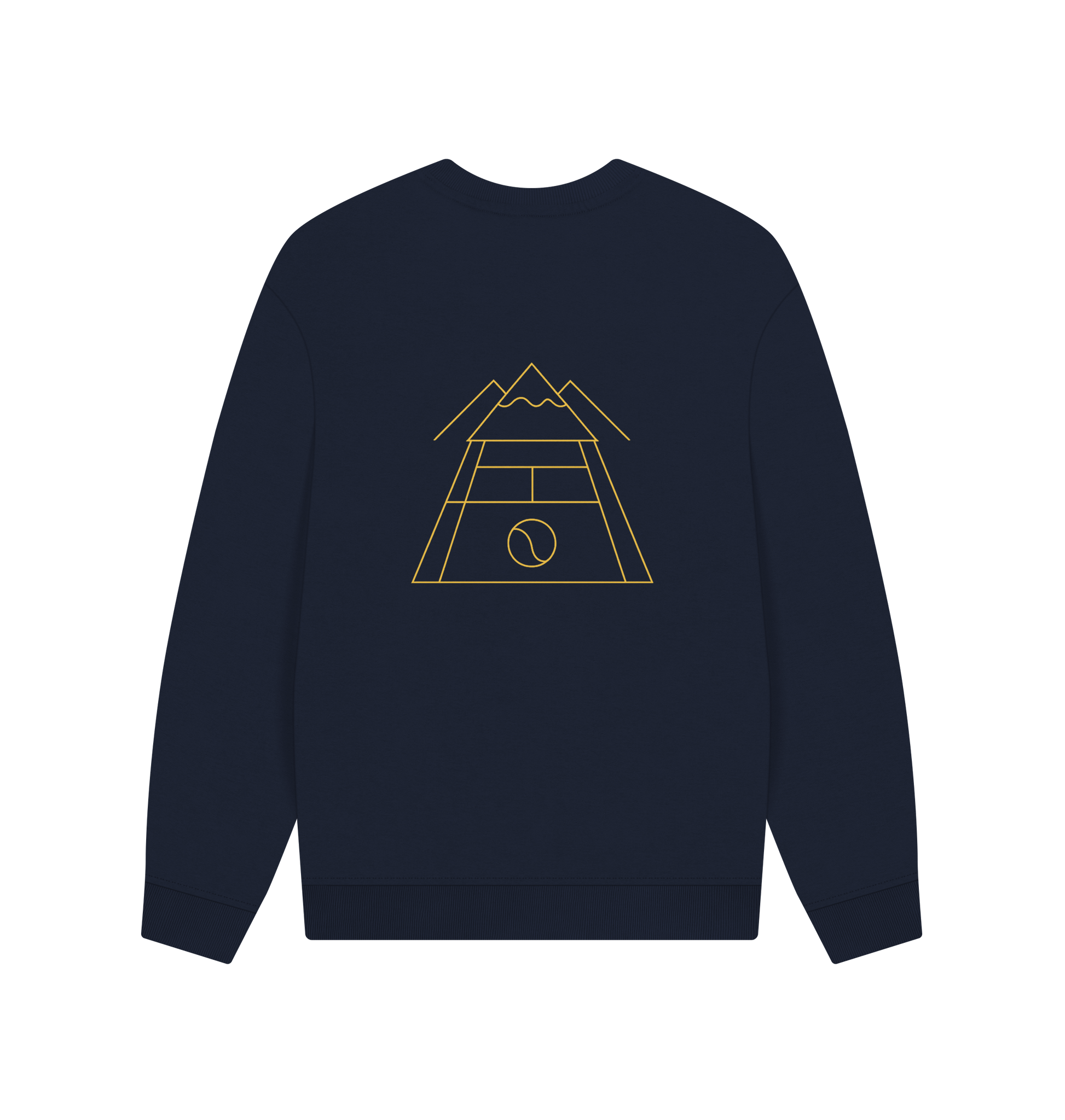 Navy Blue Printed Sweater Back