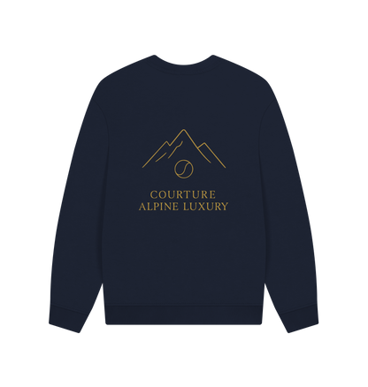 Navy Blue Printed Sweater Back