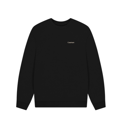 Black Printed Sweater Front