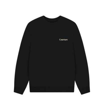 Black Printed Sweater Front