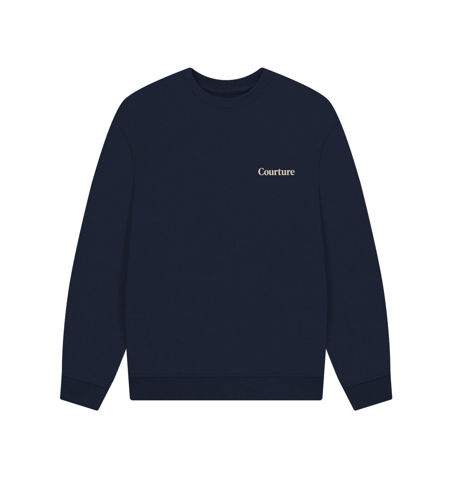 Navy Blue Printed Sweater Front