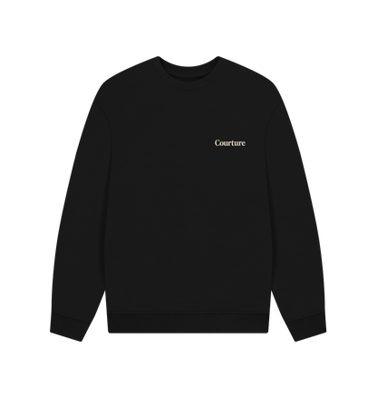 Black Printed Sweater Front