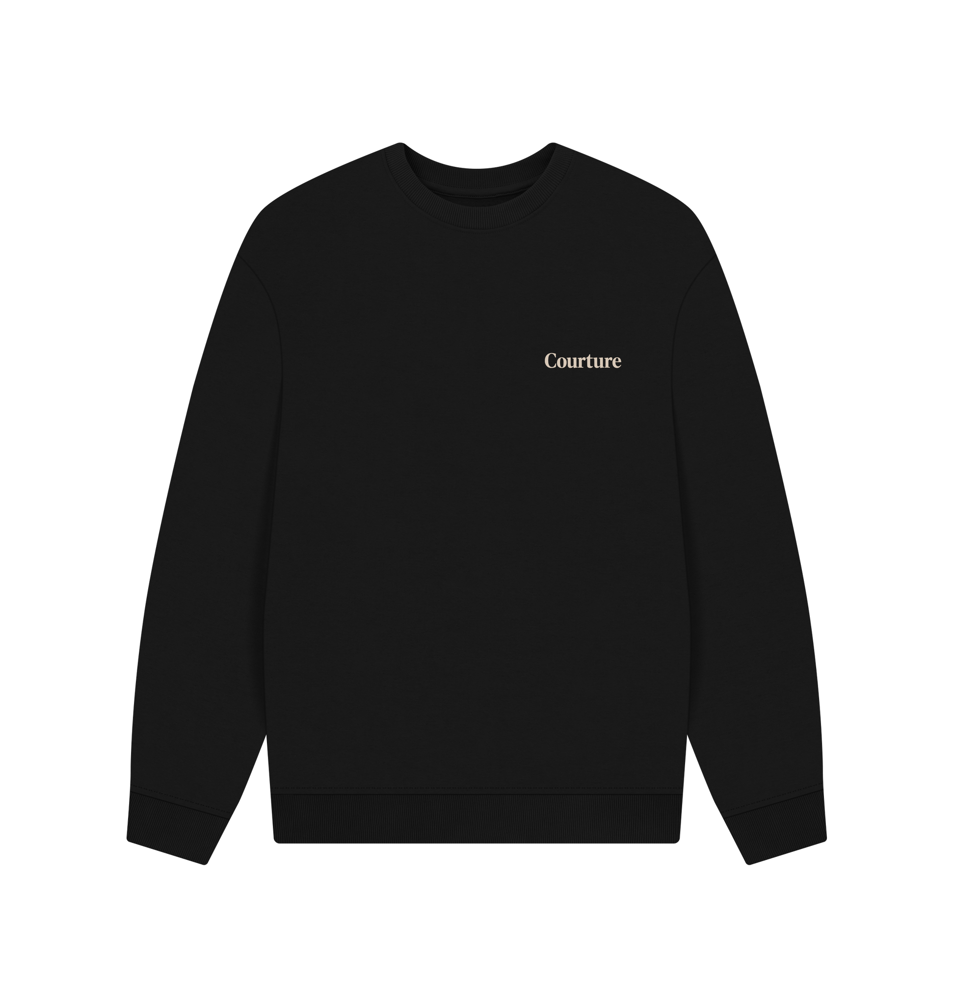 Black Printed Sweater Front