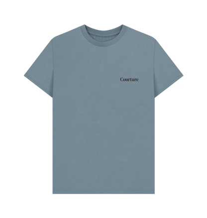 Stone Blue Printed T-shirt Front