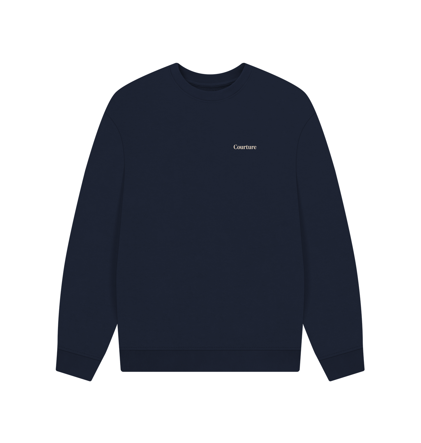 Navy Blue Printed Sweater Front