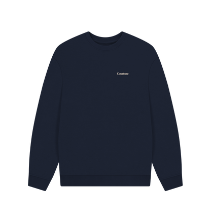 Navy Blue Printed Sweater Front