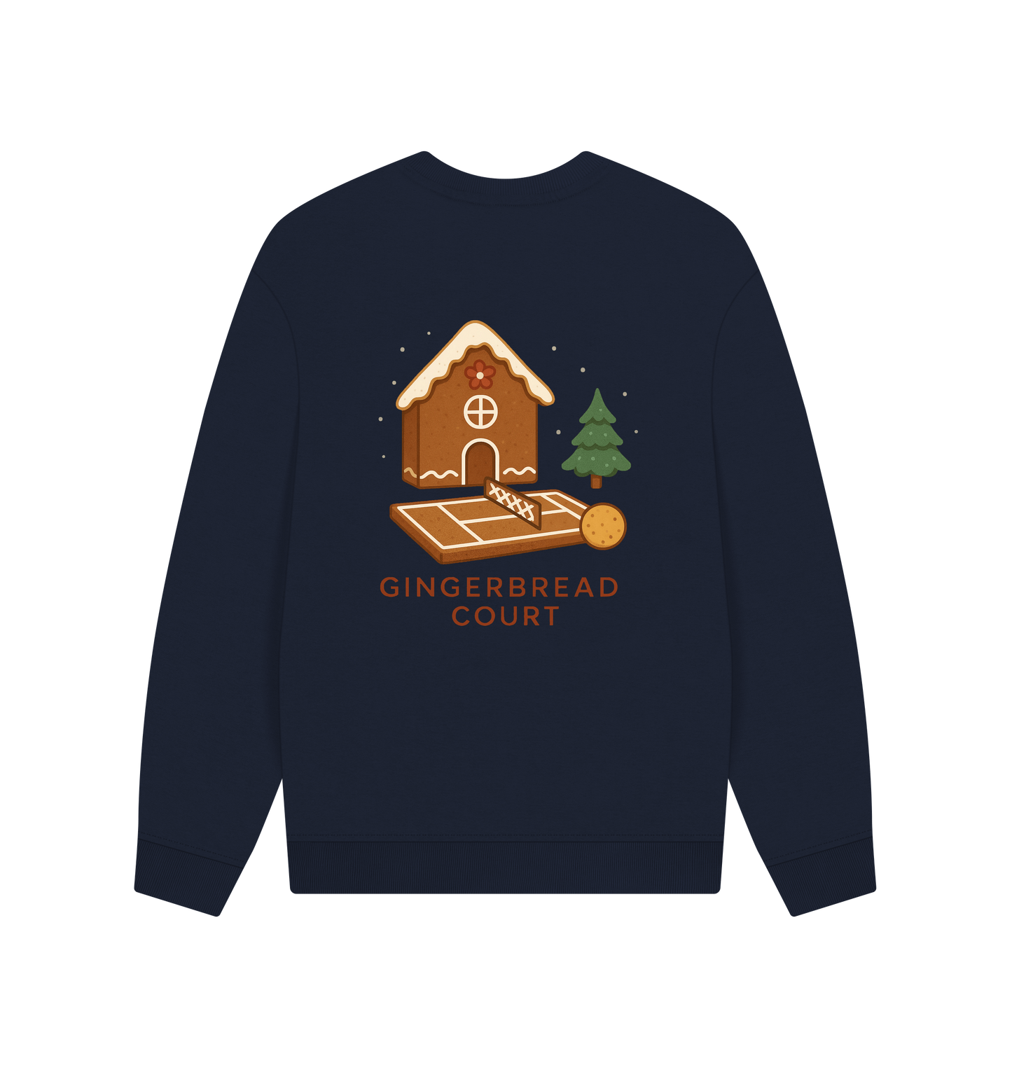 Navy Blue Printed Sweater Back